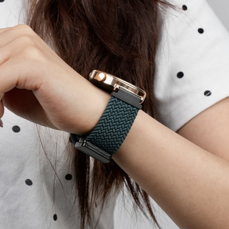 For Amazfit Bip Lite Magnetic Buckle 20mm Braided Watch Band(Forest Green) by bashfashion