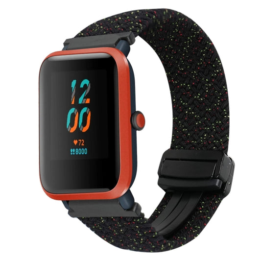 For Amazfit Bip Lite Magnetic Buckle 20mm Braided Watch Band(Starlight Black) by bashfashion