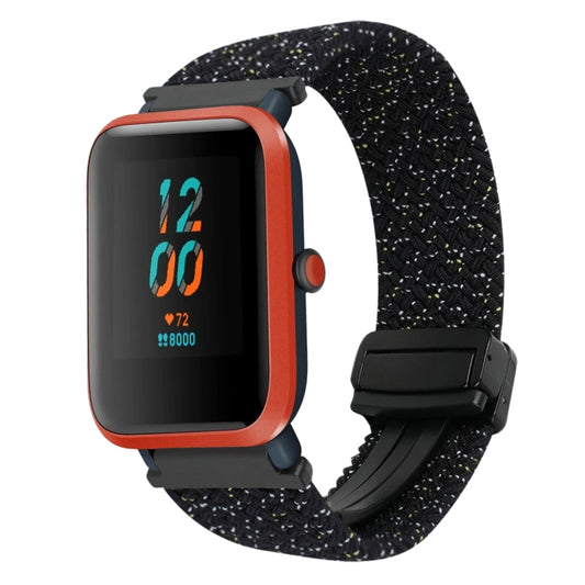 For Amazfit Bip S Magnetic Buckle 20mm Braided Watch Band(Stars Black) by bashfashion