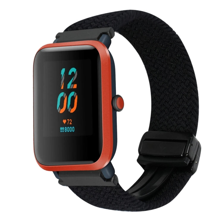 For Amazfit Bip S Magnetic Buckle 20mm Braided Watch Band(Black) by bashfashion