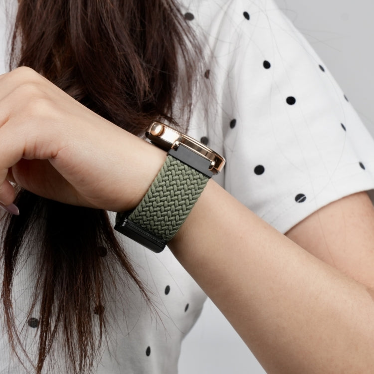 For Amazfit Bip S Magnetic Buckle 20mm Braided Watch Band(Olive Green) by bashfashion