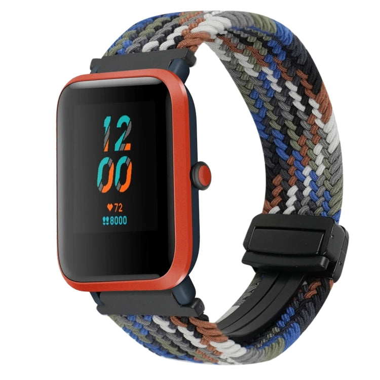 For Amazfit Bip S Magnetic Buckle 20mm Braided Watch Band(Denim Colorful) by bashfashion