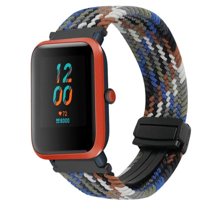 For Amazfit Bip S Magnetic Buckle 20mm Braided Watch Band(Denim Colorful) by bashfashion