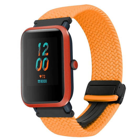 For Amazfit Bip S Magnetic Buckle 20mm Braided Watch Band(Orange) by bashfashion