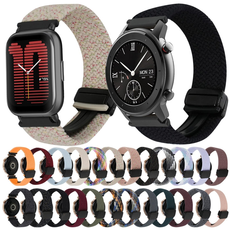 For Amazfit Bip 3 Magnetic Buckle 20mm Braided Watch Band(Starlight Colorful) by bashfashion