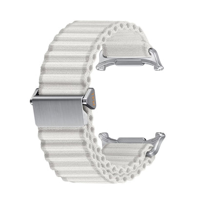 For Apple Watch Series 7 41mm Off Road Magnetic Buckle Braided Nylon Watch Band(White) by bashfashion