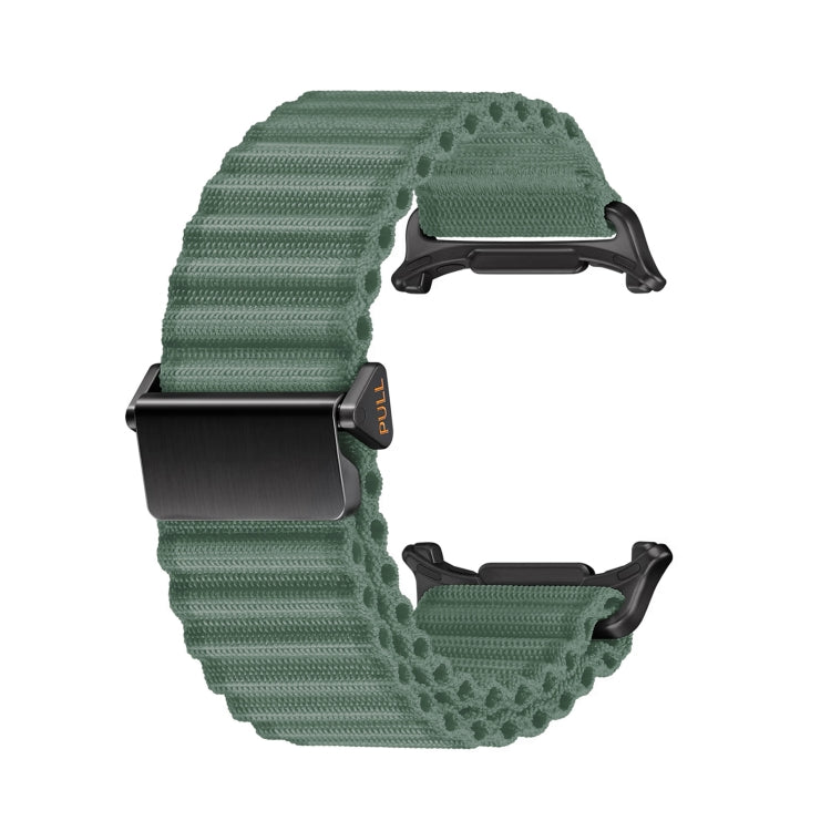 For Apple Watch Series 6 40mm Off Road Magnetic Buckle Braided Nylon Watch Band(Army Green) by bashfashion