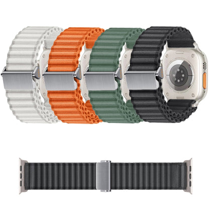 For Apple Watch Series 5 44mm Off Road Magnetic Buckle Braided Nylon Watch Band(Orange) by bashfashion