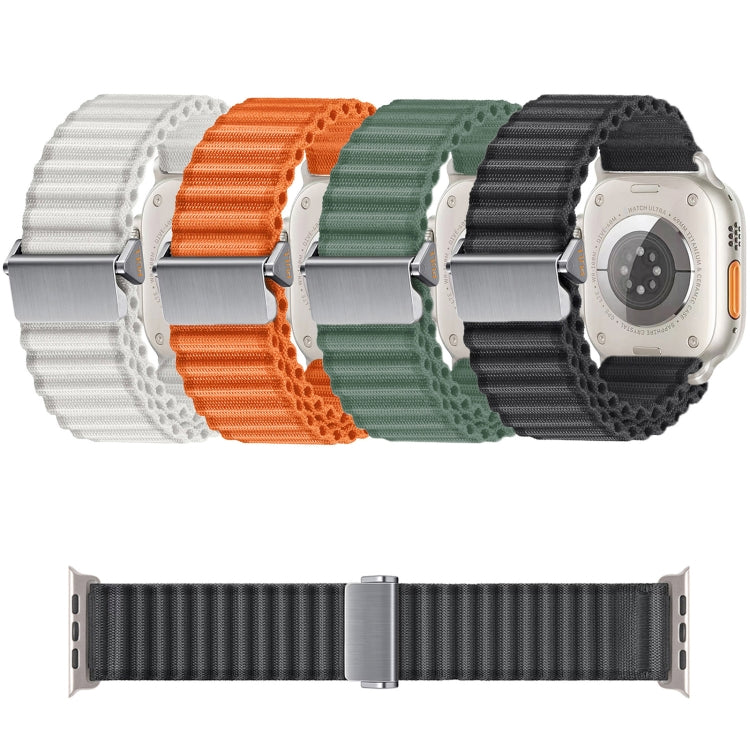 For Apple Watch Series 6 44mm Off Road Magnetic Buckle Braided Nylon Watch Band(Orange) by bashfashion