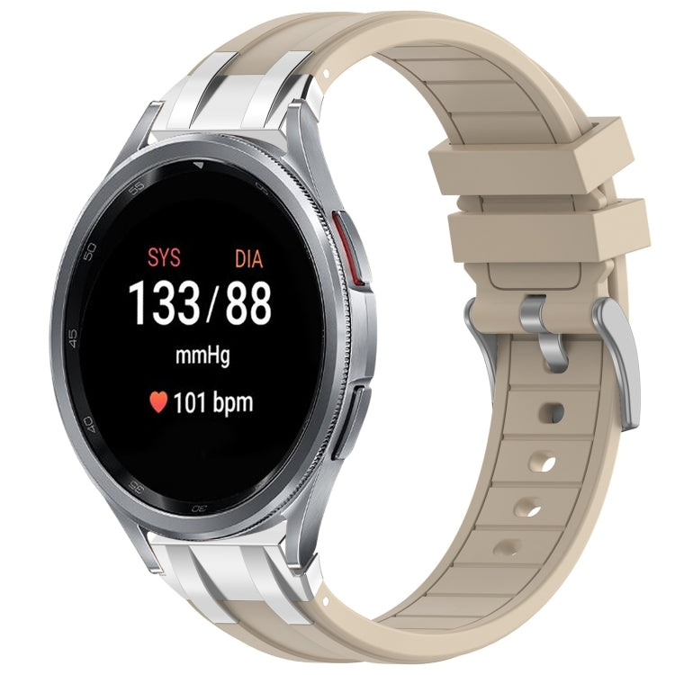 For Samsung Galaxy Watch 7 40 / 44mm 20mm Quick Release Silver Buckle Royal Silicone Watch Band(Starlight) by bashfashion