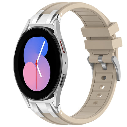 For Samsung Galaxy Watch 5 40 / 44mm 20mm Quick Release Silver Buckle Royal Silicone Watch Band(Starlight) by bashfashion