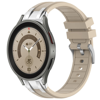 For Samsung Galaxy Watch 5 Pro 45mm 20mm Quick Release Silver Buckle Royal Silicone Watch Band(Starlight) by bashfashion