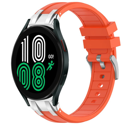 For Samsung Galaxy Watch 4 40 / 44mm 20mm Quick Release Silver Buckle Royal Silicone Watch Band(Orange) by bashfashion