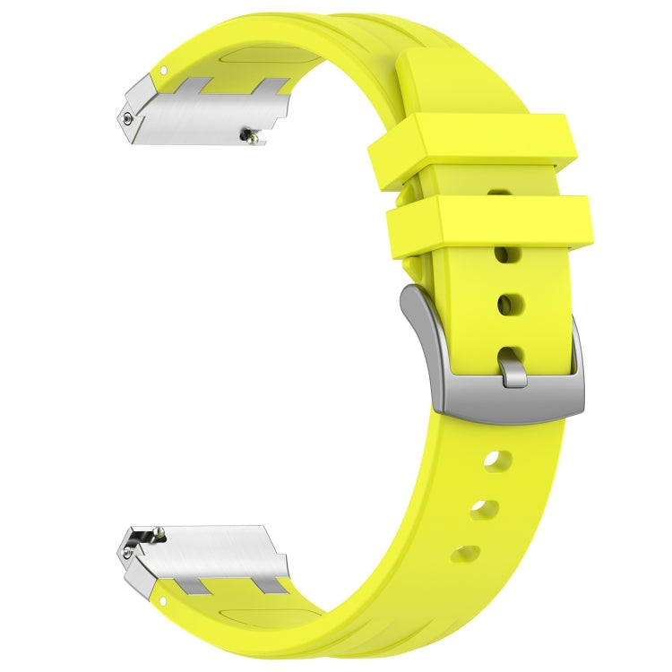 For Samsung Galaxy Watch 4 40 / 44mm 20mm Quick Release Silver Buckle Royal Silicone Watch Band(Vital Yellow) by bashfashion