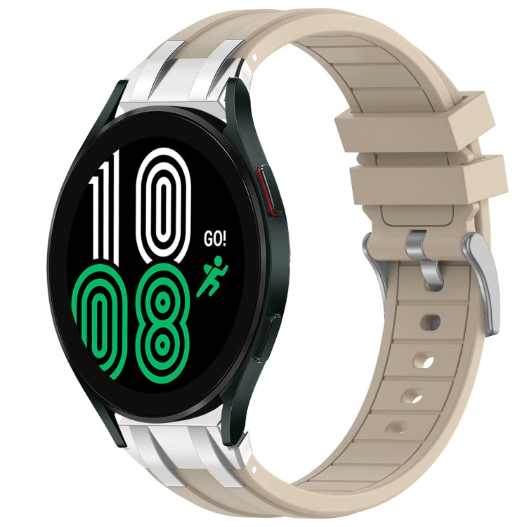 For Samsung Galaxy Watch 4 40 / 44mm 20mm Quick Release Silver Buckle Royal Silicone Watch Band(Starlight) by bashfashion