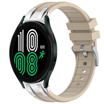 For Samsung Galaxy Watch 4 40 / 44mm 20mm Quick Release Silver Buckle Royal Silicone Watch Band(Starlight) by bashfashion