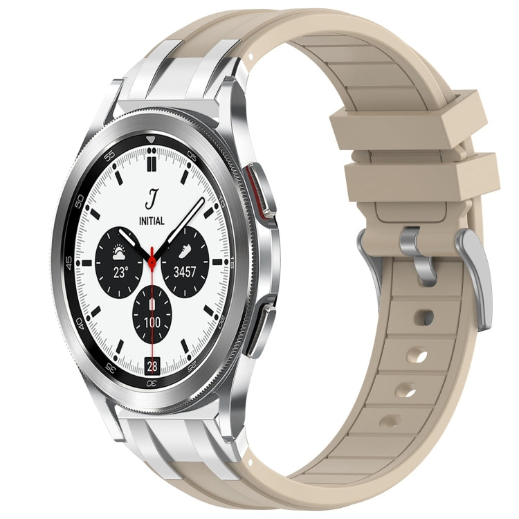 For Samsung Galaxy Watch 4 Classic 42 / 46mm 20mm Quick Release Silver Buckle Royal Silicone Watch Band(Starlight) by bashfashion