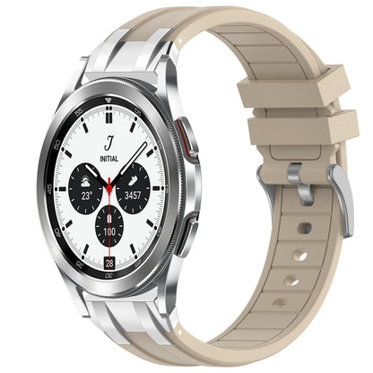 For Samsung Galaxy Watch 4 Classic 42 / 46mm 20mm Quick Release Silver Buckle Royal Silicone Watch Band(Starlight) by bashfashion