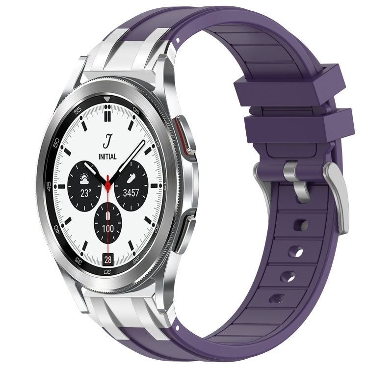 For Samsung Galaxy Watch 4 Classic 42 / 46mm 20mm Quick Release Silver Buckle Royal Silicone Watch Band(Purple) by bashfashion