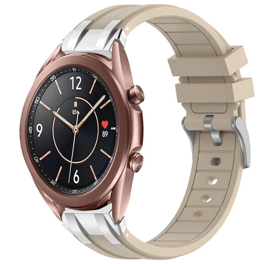 For Samsung Galaxy Watch3 41mm 20mm Quick Release Silver Buckle Royal Silicone Watch Band(Starlight) by bashfashion