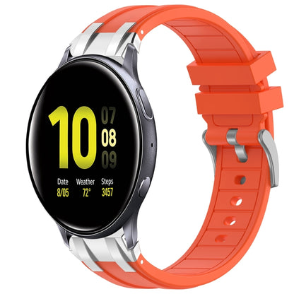 For Samsung Galaxy Watch Active 2 20mm Quick Release Silver Buckle Royal Silicone Watch Band(Orange) by bashfashion
