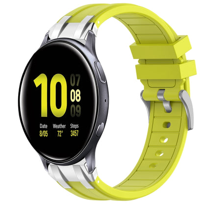 For Samsung Galaxy Watch Active 2 20mm Quick Release Silver Buckle Royal Silicone Watch Band(Vital Yellow) by bashfashion