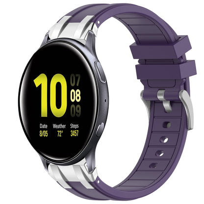 For Samsung Galaxy Watch Active 2 20mm Quick Release Silver Buckle Royal Silicone Watch Band(Purple) by bashfashion