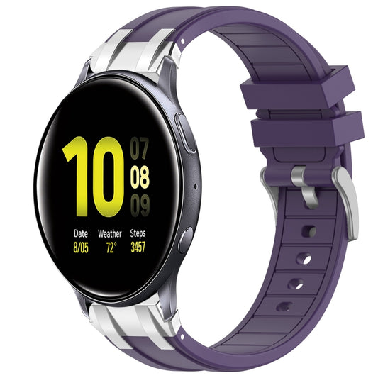 For Samsung Galaxy Watch Active 2 20mm Quick Release Silver Buckle Royal Silicone Watch Band(Purple) by bashfashion