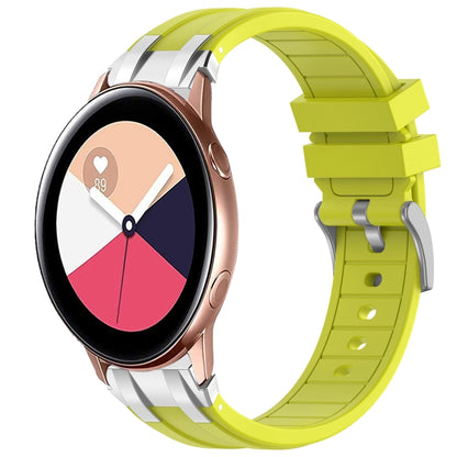 For Samsung Galaxy Watch Active 20mm Quick Release Silver Buckle Royal Silicone Watch Band(Vital Yellow) by bashfashion
