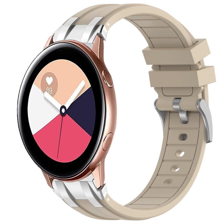 For Samsung Galaxy Watch Active 20mm Quick Release Silver Buckle Royal Silicone Watch Band(Starlight) by bashfashion