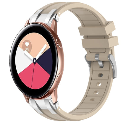 For Samsung Galaxy Watch Active 20mm Quick Release Silver Buckle Royal Silicone Watch Band(Starlight) by bashfashion