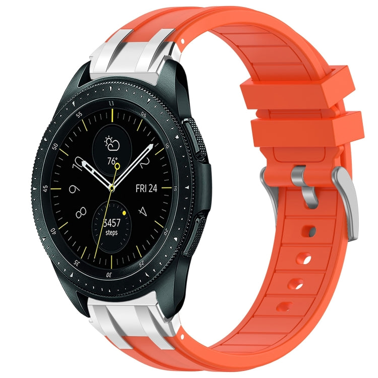 For Samsung Galaxy Watch 42mm 20mm Quick Release Silver Buckle Royal Silicone Watch Band(Orange) by bashfashion