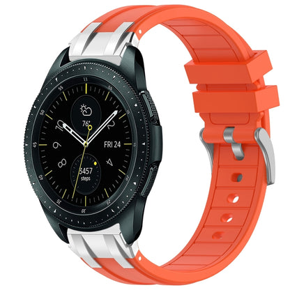 For Samsung Galaxy Watch 42mm 20mm Quick Release Silver Buckle Royal Silicone Watch Band(Orange) by bashfashion