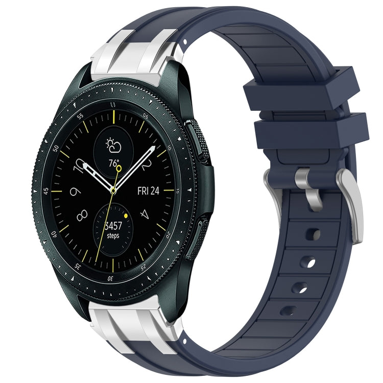 For Samsung Galaxy Watch 42mm 20mm Quick Release Silver Buckle Royal Silicone Watch Band(Navy Blue) by bashfashion