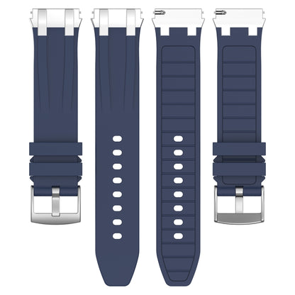 For Samsung Galaxy Watch 42mm 20mm Quick Release Silver Buckle Royal Silicone Watch Band(Navy Blue) by bashfashion