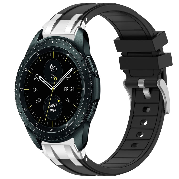 For Samsung Galaxy Watch 42mm 20mm Quick Release Silver Buckle Royal Silicone Watch Band(Black) by bashfashion