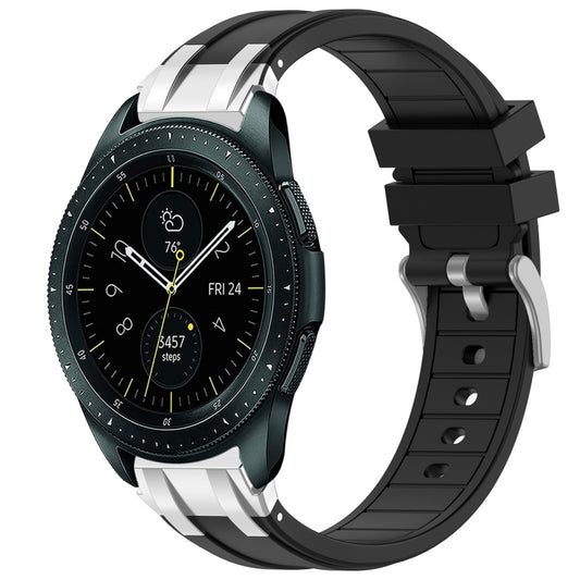 For Samsung Galaxy Watch 42mm 20mm Quick Release Silver Buckle Royal Silicone Watch Band(Black) by bashfashion