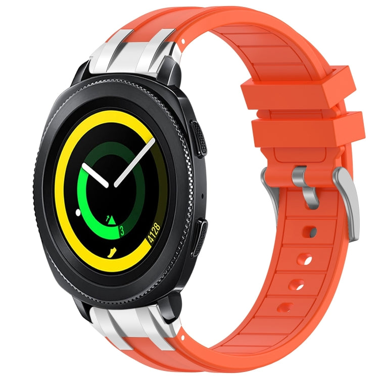 For Samsung Gear Sport 20mm Quick Release Silver Buckle Royal Silicone Watch Band(Orange) by bashfashion