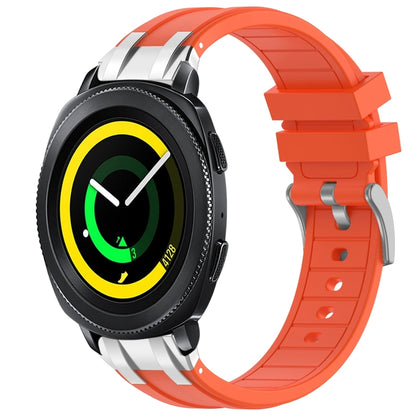 For Samsung Gear Sport 20mm Quick Release Silver Buckle Royal Silicone Watch Band(Orange) by bashfashion