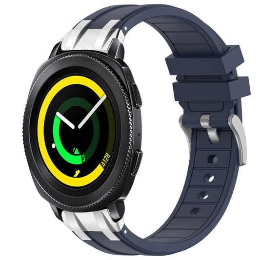 For Samsung Gear Sport 20mm Quick Release Silver Buckle Royal Silicone Watch Band(Navy Blue) by bashfashion