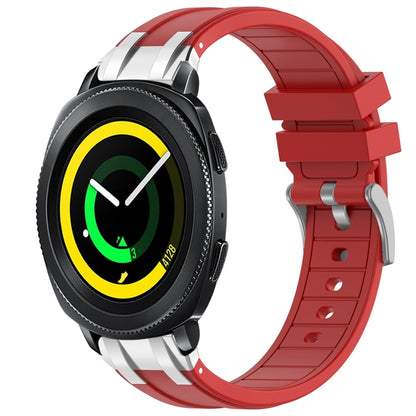 For Samsung Gear Sport 20mm Quick Release Silver Buckle Royal Silicone Watch Band(Red) by bashfashion