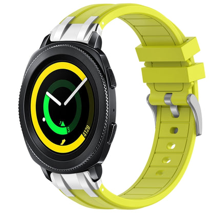 For Samsung Gear Sport 20mm Quick Release Silver Buckle Royal Silicone Watch Band(Vital Yellow) by bashfashion