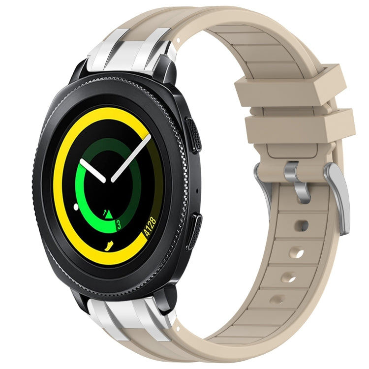 For Samsung Gear Sport 20mm Quick Release Silver Buckle Royal Silicone Watch Band(Starlight) by bashfashion