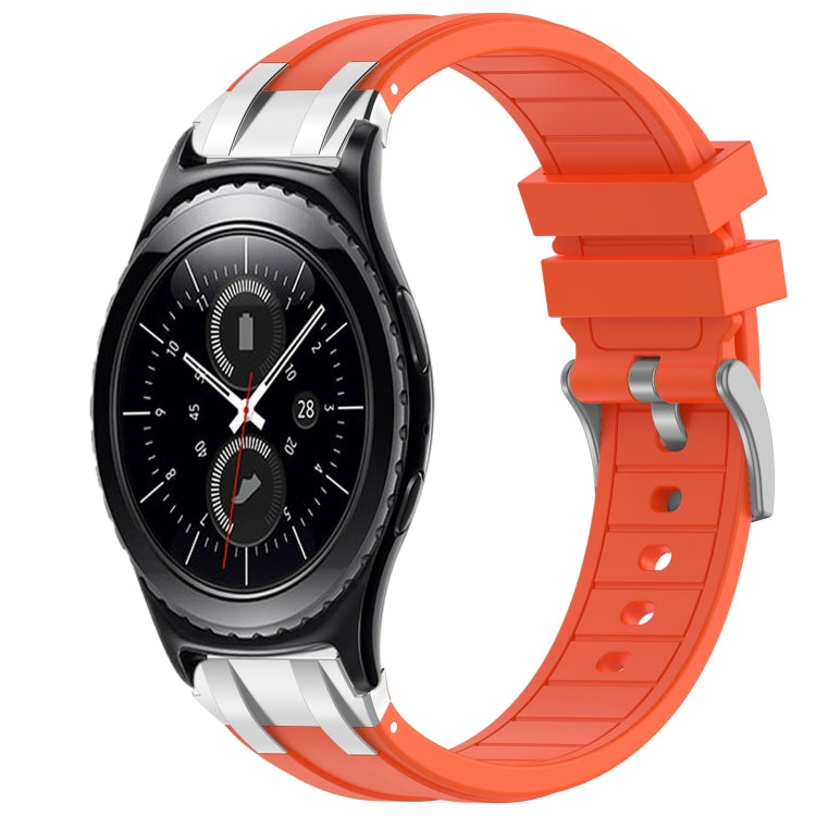 For Samsung Gear S2 Classic 20mm Quick Release Silver Buckle Royal Silicone Watch Band(Orange) by bashfashion