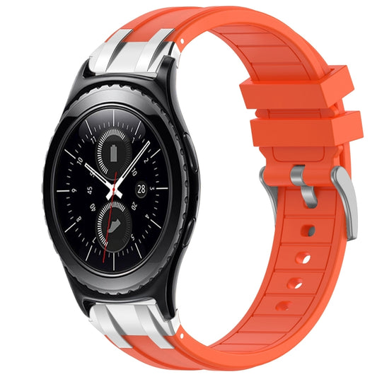 For Samsung Gear S2 Classic 20mm Quick Release Silver Buckle Royal Silicone Watch Band(Orange) by bashfashion