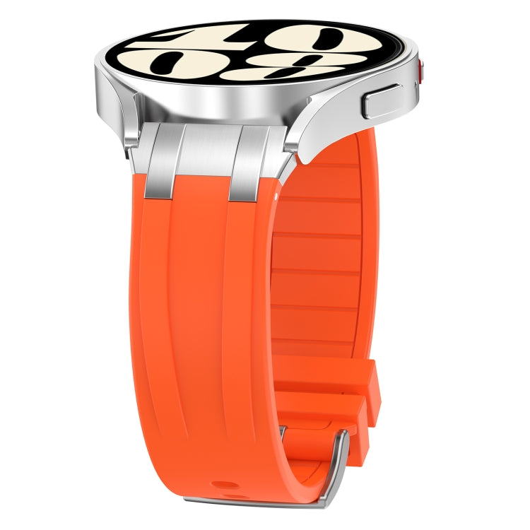 For Samsung Gear S2 Classic 20mm Quick Release Silver Buckle Royal Silicone Watch Band(Orange) by bashfashion