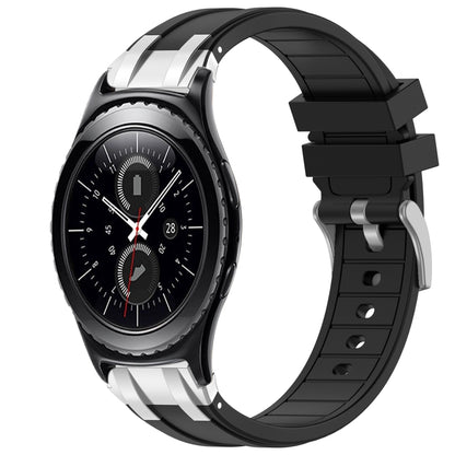 For Samsung Gear S2 Classic 20mm Quick Release Silver Buckle Royal Silicone Watch Band(Black) by bashfashion