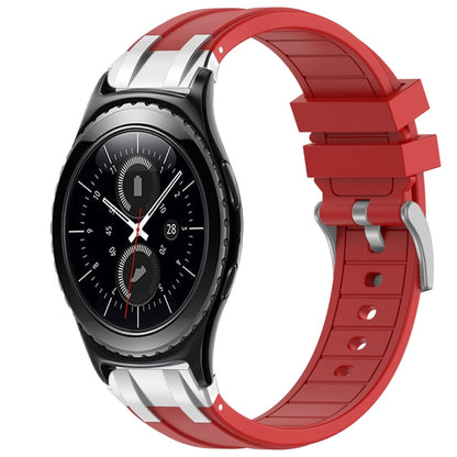 For Samsung Gear S2 Classic 20mm Quick Release Silver Buckle Royal Silicone Watch Band(Red) by bashfashion