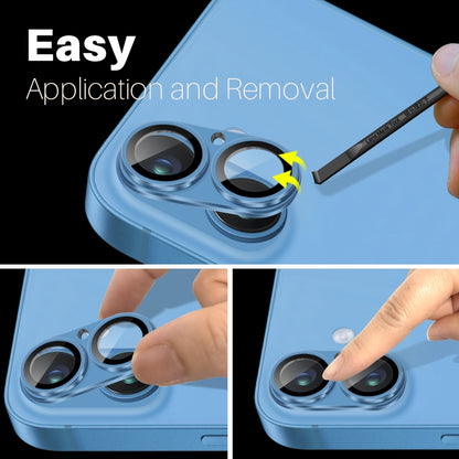 For iPhone 16 / 16 Plus NORTHJO Matte Camera Lens Protector Tempered Glass Rear Lens Film(Blue) by NORTHJO