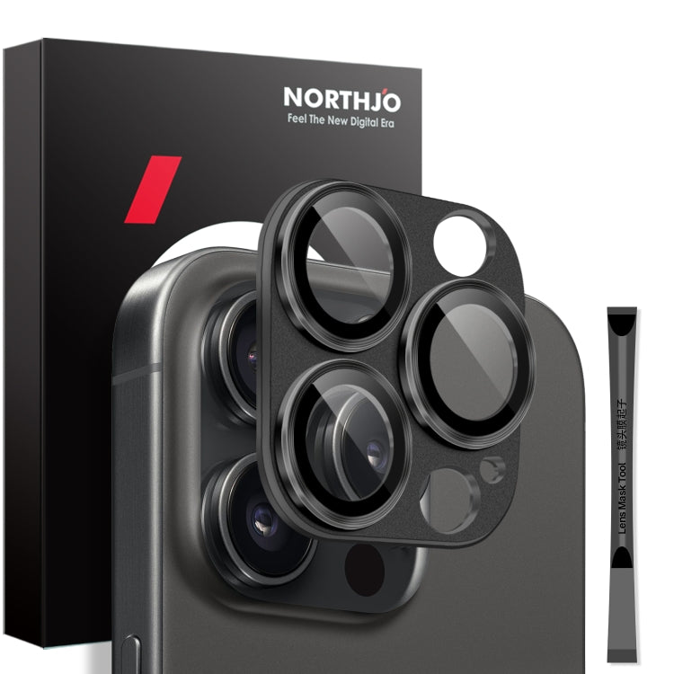 For iPhone 16 Pro / 16 Pro Max NORTHJO Matte Camera Lens Protector Tempered Glass Rear Lens Film(Black) by NORTHJO